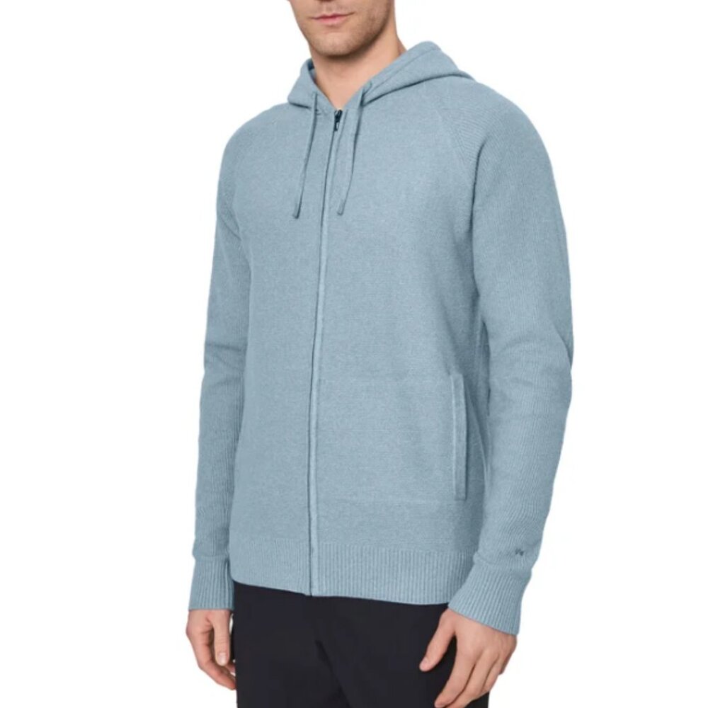 Modern Ambition Men's Full Zip Hooded Sweater Blue XXL